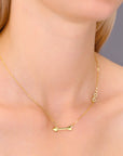 14k Yellow Gold Arrow Shaped Adjustable Necklace