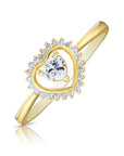 14k Yellow Gold Solitaire Heart Ring