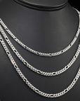 Italian Figaro Chains with Strong Lobster Lock in Sterling Silver