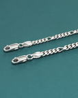 Italian Figaro Chains with Strong Lobster Lock in Sterling Silver