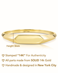 Solid 14k Gold Signet Ring, 14k Yellow Gold Stackable Ring, Dainty Signet Ring Design