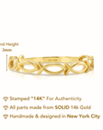 Solid 14k Gold Ichthus Fish Ring, 14k Yellow Gold Stackable Ring, Pisces Zodiac Astrology Sign