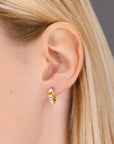 14K Yellow Gold Plain Huggie Hoop Earrings