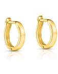 14K Yellow Gold Plain Huggie Hoop Earrings