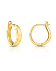 14K Yellow Gold Plain Huggie Hoop Earrings