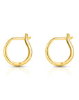 14K Yellow Gold Plain Huggie Hoop Earrings