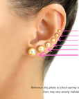 14K Yellow Gold Ball Stud Earrings, Silicone Covered Gold Push Backings (Unisex)