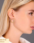 14k Yellow Gold Twisted Round Hoop Earrings with Hand Engraved Design