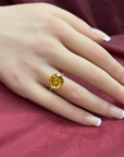 14K Yellow Gold Natural Citrine Gemstone Ring, 5 Carats