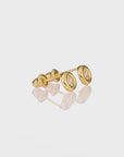 Solid 10k Yellow Gold Tiny Bezel Set Cubic Zirconia Stud Earrings