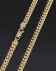 Italian 14k Gold Plated 5mm Cuban Chains with Strong Lobster Lock in Sterling Silver