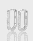 14K White Gold Lab Diamond Huggie Earrings, 0.25ctw