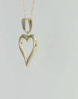 14K Yellow Gold Diamond-Cut Heart Pendant, With 18" Cable Chain Necklace