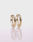 14K Yellow Gold Classy Huggies, Dainty Everyday Gold Earrings