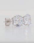 14k White Gold Classic Solitaire Stud Earrings with Pushbacks