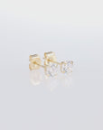 14k Yellow Gold Classic Solitaire Zirconia Stud, Single Earring, Pushback (Unisex)