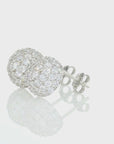 Sterling Silver Half Ball Classic Studs, With Simulated Diamonds