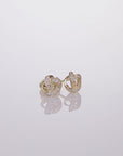 Solid 14k Gold Brilliant CZ Love Knot Twist Studs, 7mm, With Screwbacks