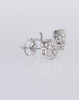 14K White Gold Diamond Cluster Stud Earring with Screw-Back, 0.25 carats