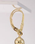 14K Yellow Gold French-back Ball Dangle Earrings