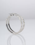 Brilliant X-pattern Round Tubular Hoop Earrings in Sterling Silver