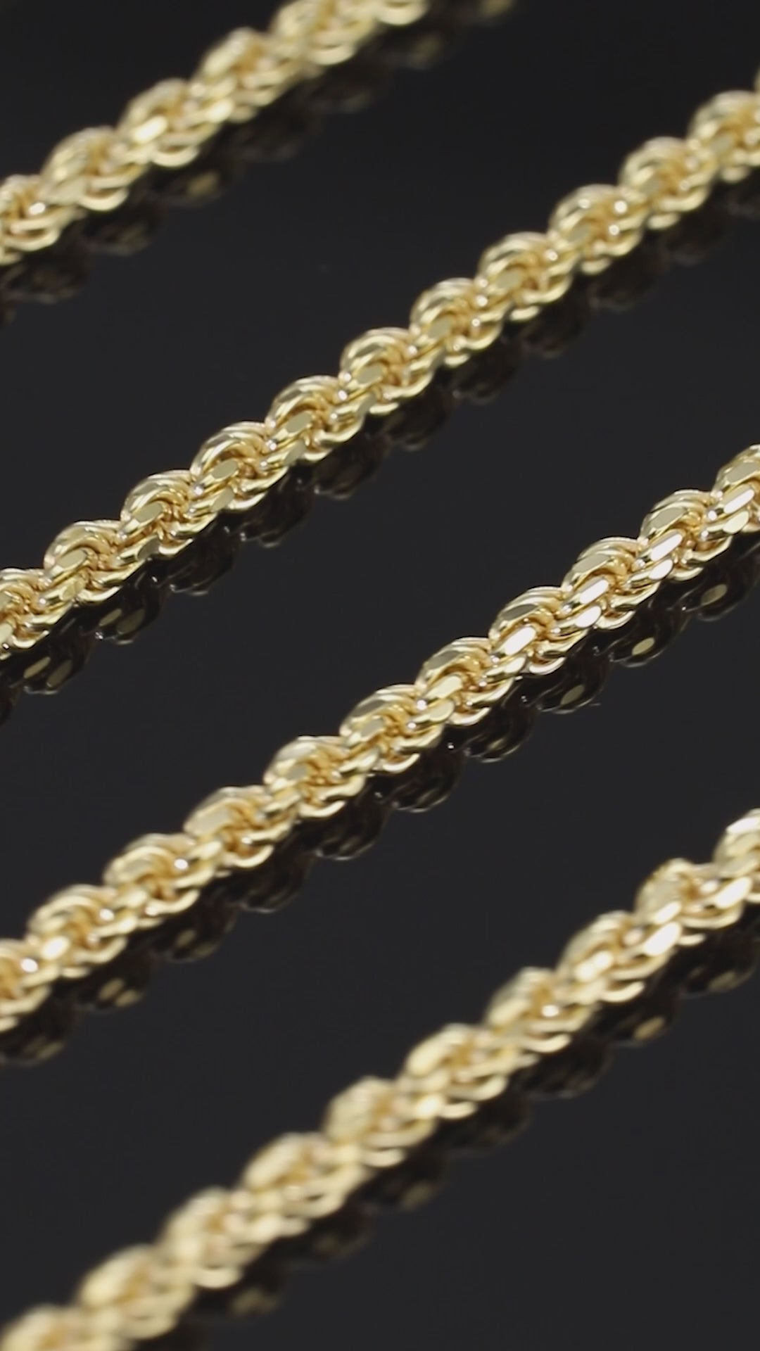 14K Gold Rope Chain, 3mm, 16 long, weighs 11.7 grams