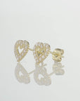 14K Gold Lab Diamond Heart Stud Earrings, 0.25ctw