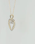 14K Two-Tone Gold Heart Pendant, With 18" Cable Chain Necklace