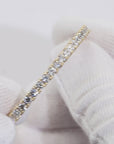 14K Yellow Gold Tennis Bangle Bracelet, With Simulated Diamonds, 7in