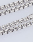 Italian Box Chains with Diamond-cut Engravings, Made In Solid 925 Sterling Silver, With Strong Lobster Lock