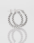 925 Sterling Silver Twisted Rope Hoop Earrings Collection