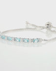 Sterling Silver March Aquamarine Birthstone Bracelet