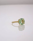 14k Yellow Gold 5 Carat Green Amethyst Gemstone Ring, "Ms. Luscious"