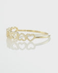 14K Yellow Gold Dainty Heart Link Ring