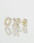 14k Yellow Gold XO Stud Earrings, Hugs and Kisses