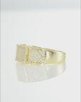 Solid 925 Sterling Silver Pave Square Signet Statement Pinky Wedding Band Ring