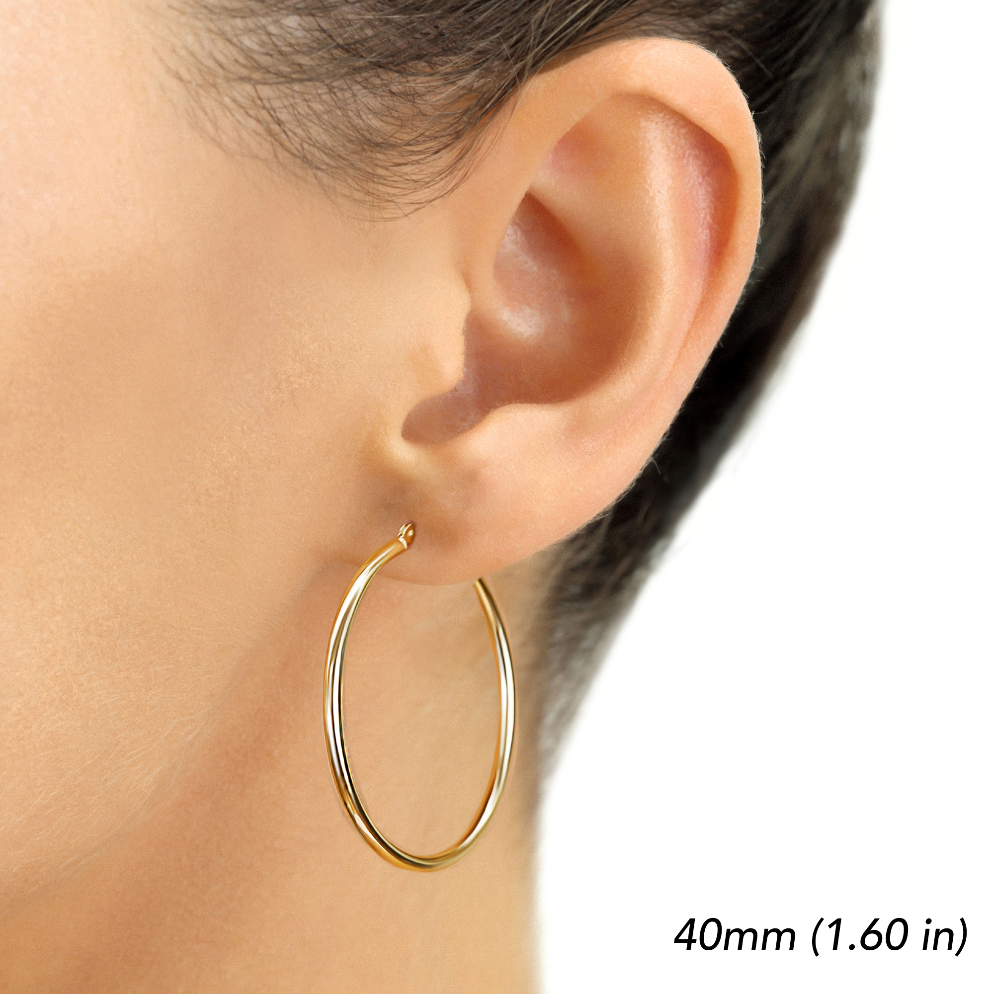 Online Hoop Earrings in 10k Yellow Gold for Women