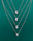 CZ Round Solitaire Necklace in Sterling Silver