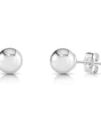 14k White Gold Classic Ball Stud Earrings with Pushbacks