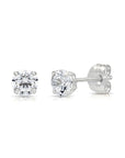 14K Gold Lab Diamond Stud Earrings, CVD Brilliant Solitaire Round Diamond Studs, Pushback