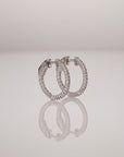 14k White Gold Diamond Hoop Earrings, 0.52 carats