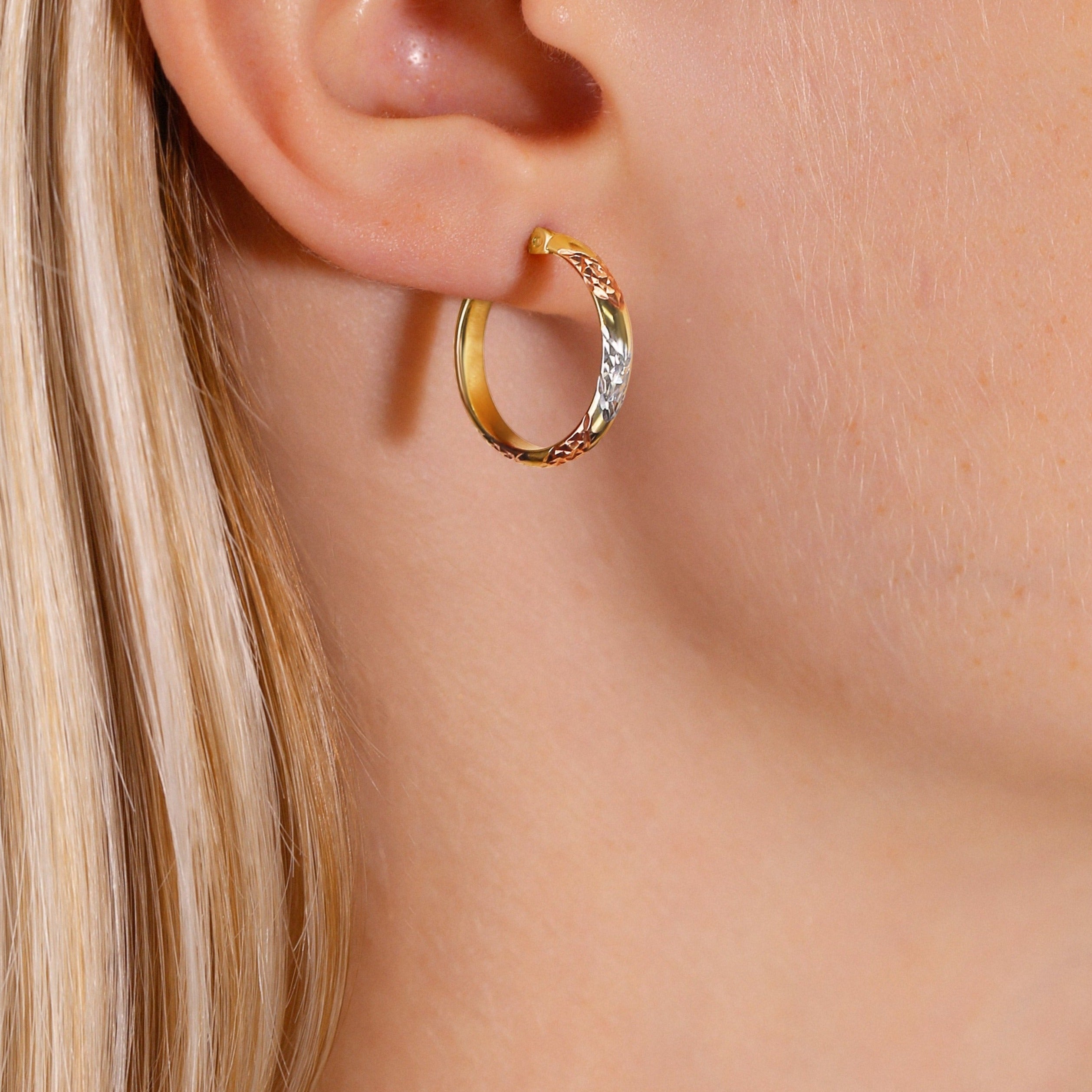 Tricolor on sale hoop earrings