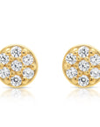 14k Gold Round Stud Earrings with Screw Backings