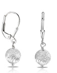 Dangling Ball Earrings with Engravings in Sterling Silver