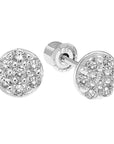 14k Gold Round Stud Earrings with Screw Backings