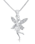 CZ Fairy Charm Necklace in Sterling Silver
