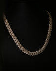 14K Yellow Gold Diamond Miami Cuban Link Chain Necklace, 22"