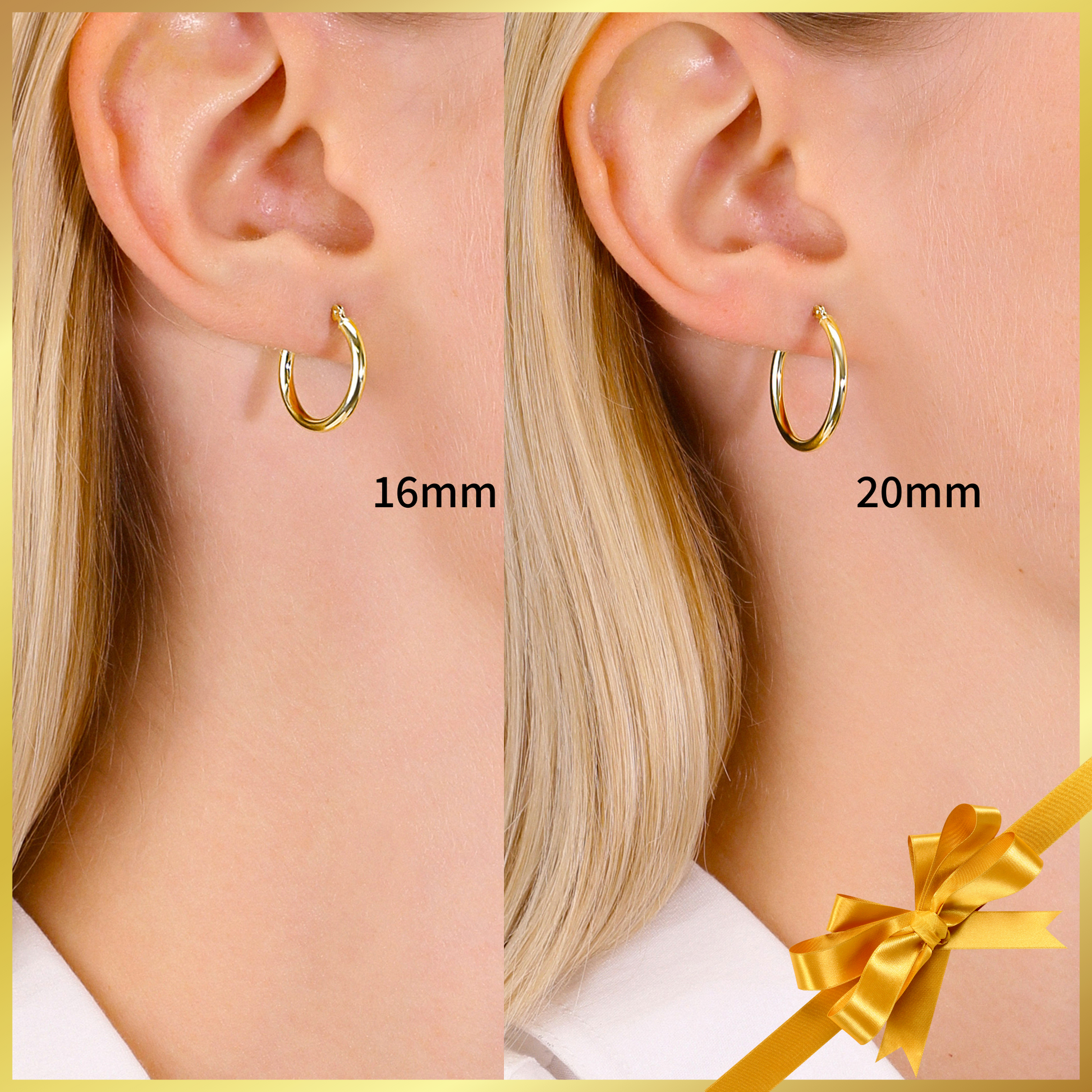 Infinity Hoop Earrings in Yellow, Rose or White Gold