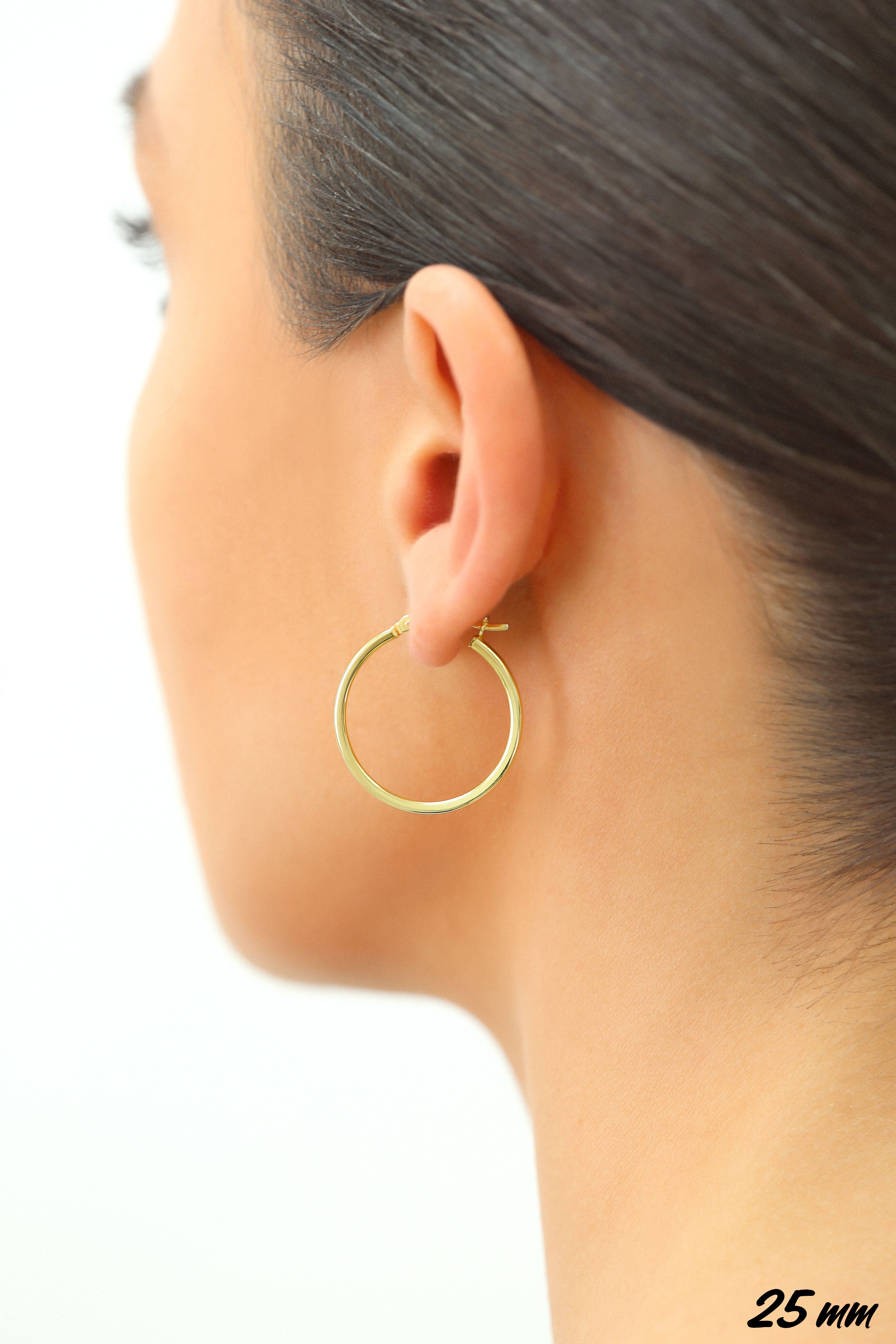 Amazoncom 14k Rose Gold Hoop Earrings 1 Diameter rosegold Clothing  Shoes  Jewelry