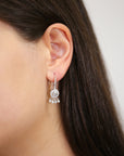 CZ Trendy Dangle Earrings in Sterling Silver